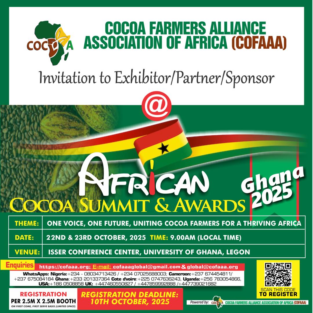 COFAAA COMMENDS COCOA STAKEHOLDERS’ PREPARATION TOWARDS EUDR COMPLIANCE, AND ANNOUNCES AFRICA COCOA SUMMIT AND AWARDS EVENT AT ACCRA GHANA